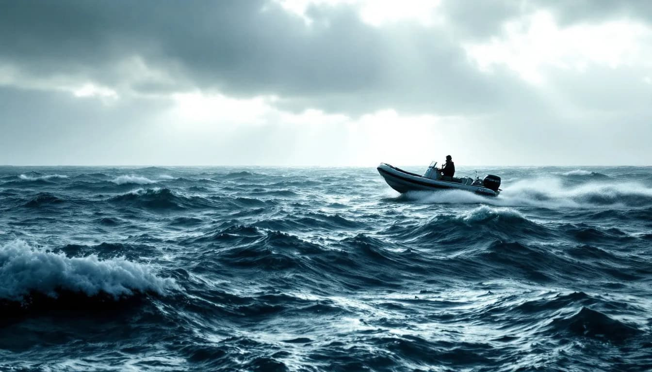 Whitecap boat conquering Great Lakes waves